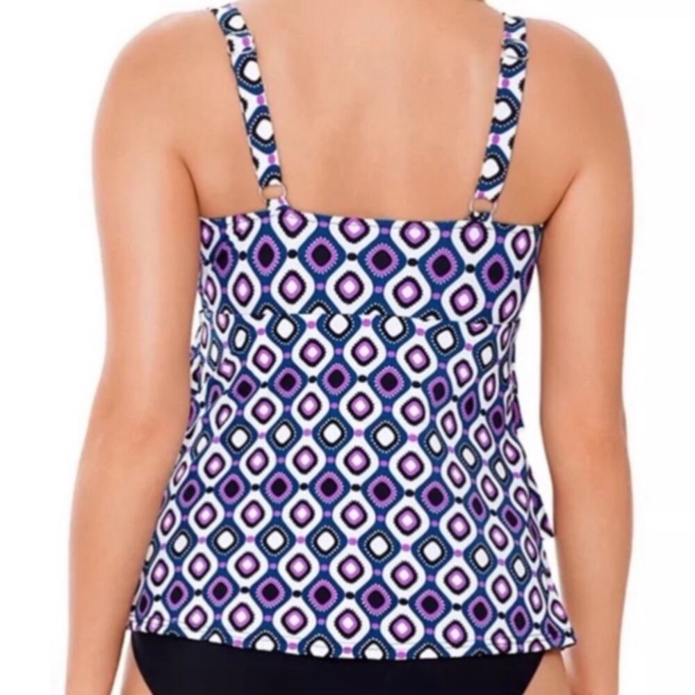 Swim Solution tiered one piece swimsuit Sz 8 - Picture 2 of 8